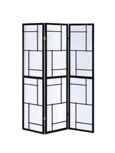 Load image into Gallery viewer, Contemporary Black Three-Panel Screen