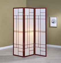 Load image into Gallery viewer, Transitional Brown Red Three-Panel Screen