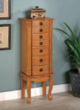 Load image into Gallery viewer, Country Warm Oak Jewelry Armoire