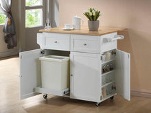 Load image into Gallery viewer, Transitional Natural Brown and White Kitchen Cart