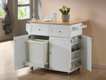 Load image into Gallery viewer, Transitional Natural Brown and White Kitchen Cart