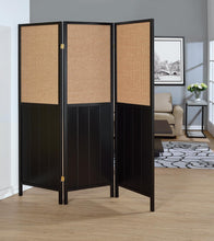 Load image into Gallery viewer, Traditional Black Three-Panel Folding Screen