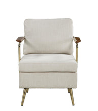 Load image into Gallery viewer, Modern Beige and Brass Accent Chair