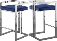 Load image into Gallery viewer, Ezra Navy Velvet Stool