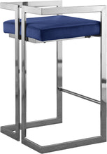 Load image into Gallery viewer, Ezra Navy Velvet Stool