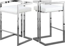 Load image into Gallery viewer, Ezra White Faux Leather Stool