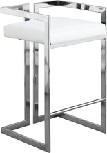 Load image into Gallery viewer, Ezra White Faux Leather Stool