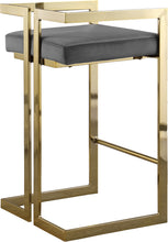 Load image into Gallery viewer, Ezra Grey Velvet Stool