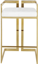 Load image into Gallery viewer, Ezra White Faux Leather Stool