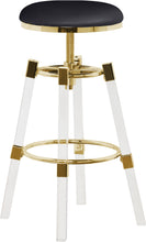 Load image into Gallery viewer, Venus Black Faux Leather Adjustable Stool