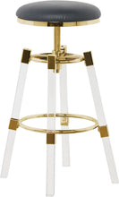 Load image into Gallery viewer, Venus Black Faux Leather Adjustable Stool