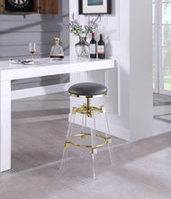 Load image into Gallery viewer, Venus Black Faux Leather Adjustable Stool