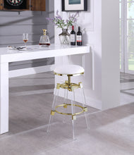 Load image into Gallery viewer, Venus Black Faux Leather Adjustable Stool