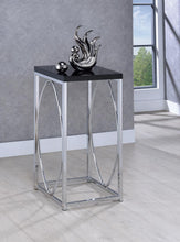 Load image into Gallery viewer, Contemporary Glossy Black and Chrome Accent Table