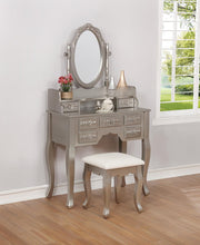 Load image into Gallery viewer, Contemporary Metallic Silver Vanity Set