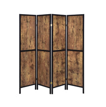 Load image into Gallery viewer, Industrial Antique Nutmeg Four-Panel Screen
