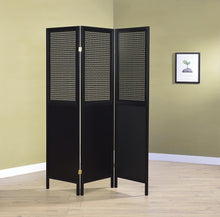 Load image into Gallery viewer, Contemporary Black Three-Panel Screen