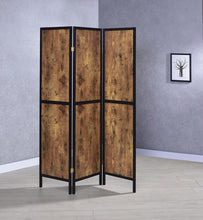 Load image into Gallery viewer, Rustic Antique Nutmeg Three-Panel Screen