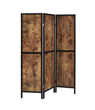 Load image into Gallery viewer, Rustic Antique Nutmeg Three-Panel Screen
