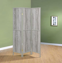 Load image into Gallery viewer, Rustic Grey Driftwood Three-Panel Screen