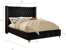 Load image into Gallery viewer, Aiden Black Velvet Full Bed