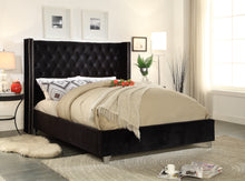 Load image into Gallery viewer, Aiden Black Velvet King Bed