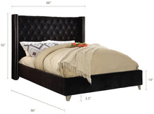 Load image into Gallery viewer, Aiden Black Velvet King Bed