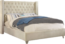 Load image into Gallery viewer, Aiden Black Velvet King Bed