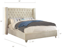 Load image into Gallery viewer, Aiden Cream Velvet King Bed