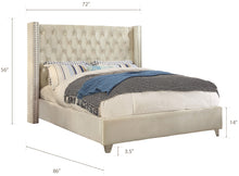 Load image into Gallery viewer, Aiden Black Velvet Queen Bed