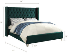 Load image into Gallery viewer, Aiden Green Velvet Full Bed