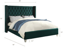 Load image into Gallery viewer, Aiden Green Velvet King Bed