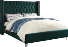 Load image into Gallery viewer, Aiden Green Velvet Queen Bed