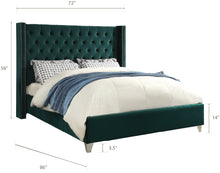 Load image into Gallery viewer, Aiden Green Velvet Queen Bed
