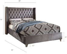 Load image into Gallery viewer, Aiden Grey Velvet King Bed