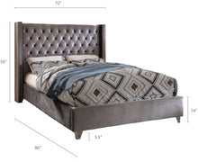 Load image into Gallery viewer, Aiden Black Velvet Queen Bed