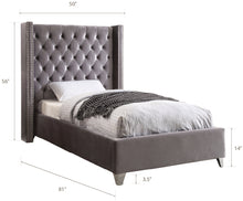 Load image into Gallery viewer, Aiden Black Velvet Twin Bed