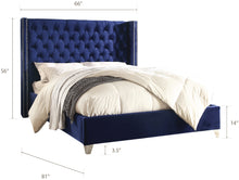 Load image into Gallery viewer, Aiden Navy Velvet Full Bed