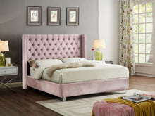 Load image into Gallery viewer, Aiden Black Velvet King Bed