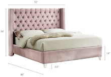 Load image into Gallery viewer, Aiden Black Velvet Queen Bed