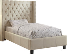 Load image into Gallery viewer, Ashton Beige Linen Twin Bed