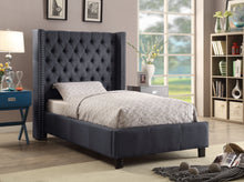Load image into Gallery viewer, Ashton Grey Linen Twin Bed