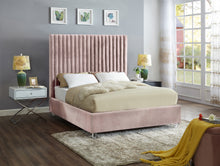 Load image into Gallery viewer, Candace Grey Velvet Queen Bed