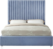 Load image into Gallery viewer, Candace Sky Blue Velvet King Bed
