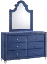 Load image into Gallery viewer, Caroline Navy Velvet Mirror