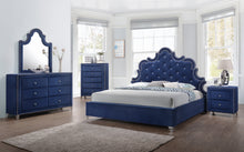 Load image into Gallery viewer, Caroline Navy Velvet Mirror