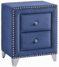 Load image into Gallery viewer, Caroline Navy Velvet Night Stand