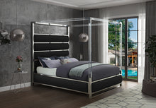 Load image into Gallery viewer, Encore Black Faux Leather Queen Bed