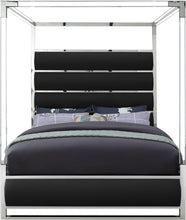 Load image into Gallery viewer, Encore Black Faux Leather Queen Bed