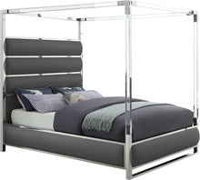 Load image into Gallery viewer, Encore Grey Faux Leather King Bed